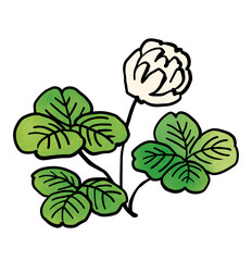 水彩テクスチャの白詰草2