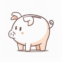 Obraz premium Cute cartoon piggy bank in a playful design with a pink color palette