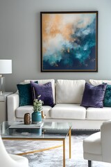 a modern living room interior , Generative AI	