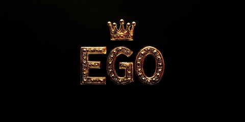 Word "Ego" on abstract background