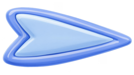 Blue Arrow Icon A Transparent Background Digital Illustration Abstract Design with Geometric Rounded Shape and Pointing Direction Optimized For Adobe Stock Photo