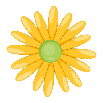 recommend clip art: Yellow single daisy flower bloom