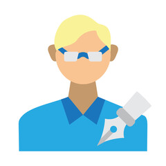 Author Profile Vector Flat Icon Design