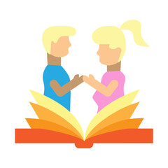 Romantic Writing Vector Flat Icon Design