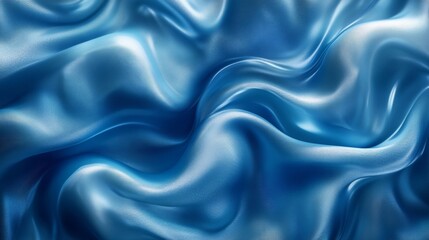 Obraz premium Blue Silk Fabric Draped in Soft Waves