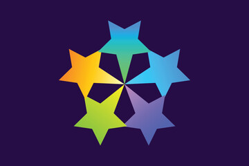 Colorful Star shape for Tech Conference Logo Template