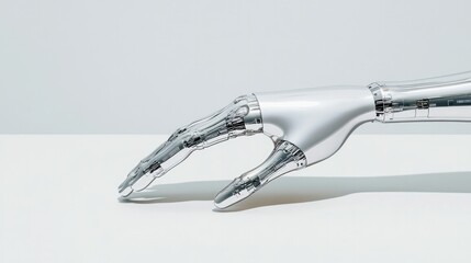 Sleek robotic hand reaching out, showcasing advanced technology