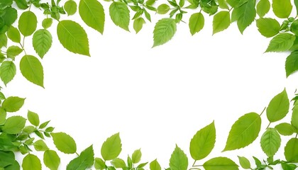 Obraz premium green leaves frame isolated on transparent background cutout,photography, color image, close-up, freshness, leaf, day, green color, 16