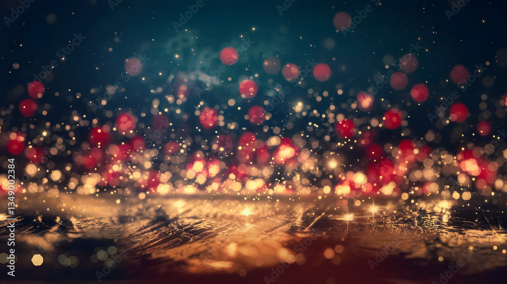 Poster glimmering abstract bokeh lights: abstract view featuring glittering bokeh lights create a stunning 