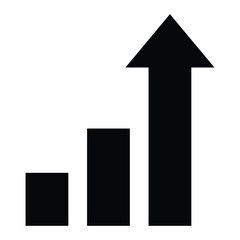 Growth success arrow icon. Growth business arrow icon vector silhouette. Exponential Growth vector. Growing graph vector symbol. Vector illustration. 