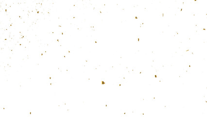 Golden glitter confetti falling down on transparent background. Vector illustration.