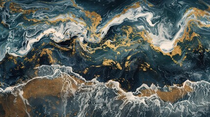 Fototapeta premium Abstract liquid gold wave pattern. 