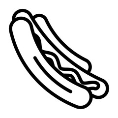 Hot Dog Vector Line Icon Design