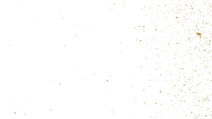 Abstract luxury golden confetti glitter and dust falling down on transparent background. Shiny glittering dust background. Vector illustration