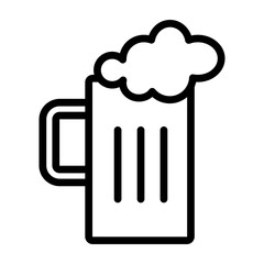 Beer Mug Vector Line Icon Design