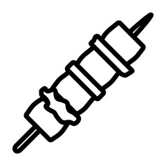Shashlik Stick Vector Line Icon Design
