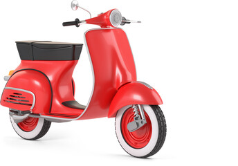 Obraz premium 3D Front view of red scooter