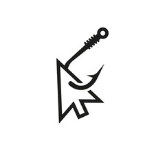 A creative combination of a guitar pick shaped like a computer cursor, perfect for tech-loving musicians.