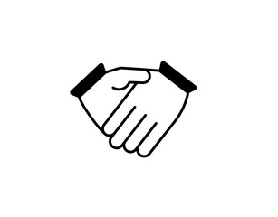 Minimalistic illustration of two hands forming a fist bump, displaying clear and simple lines.