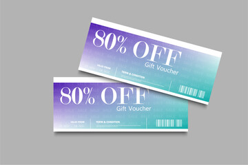 80% off gift vouchers coupon ticket template