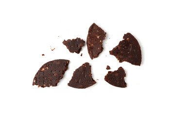 Protein cookie, round protein brownie with chocolate and cocoa, gluten-free cookies