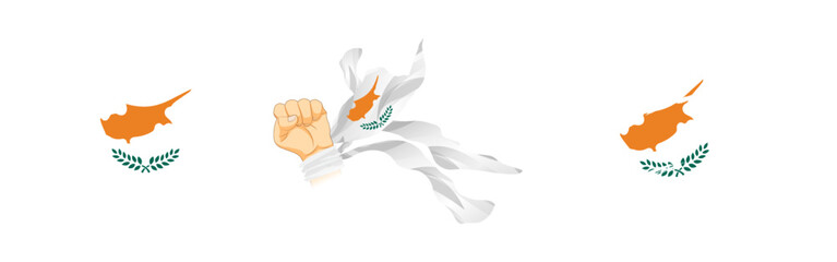 Vector illustration of Cyprus flag composition on transparent background