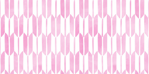 Hand drawn watercolor style japanese pattern called "Yagasuri" in Japan, Seamless vector water color texture background, Pink color/日本の伝統的な和柄模様、矢絣
