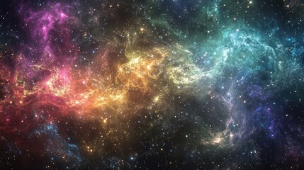 Cosmic Nebula, Colorful Space Clouds, Starry Background, Galaxy Design