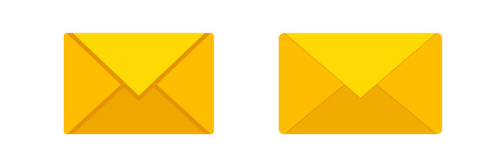 Two yellow envelopes with simple designs, displaying different shades and styles of paper folds.