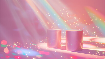 Beautiful pink and gold artistic composition with dreamy lighting, designed for stylish and elegant decorative backgrounds.