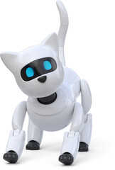 Ftont view of robot cat playing