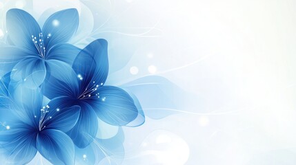 Abstract blue floral design background
