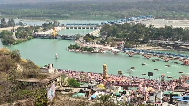 Har Ki Pauri is a famous ghat on the banks of the holi river Ganges in Haridwar,Uttrakhand,  India.  All walks of people comes here for holy dip in sacred river ganga.