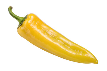 Long yellow pepper isolated on transparent background