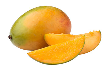 Mango with slice isolated on transparent background