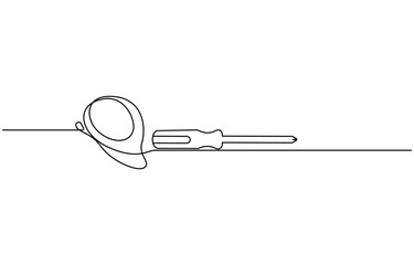 Labor Day isolated on white background. 1st may celebration, one line drawing labor day concept Doodle 