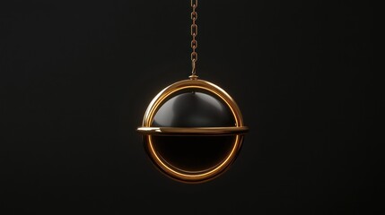 Elegant Black and Gold Sphere Pendant: A Minimalist Design