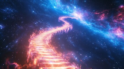 Celestial Ascent: A Mystical Stairway to the Cosmic Heavens Above