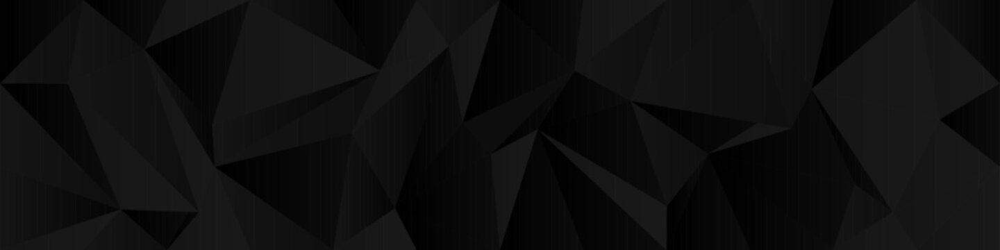 Abstract geometric black background with angular polygonal shapes for modern design or digital art.
