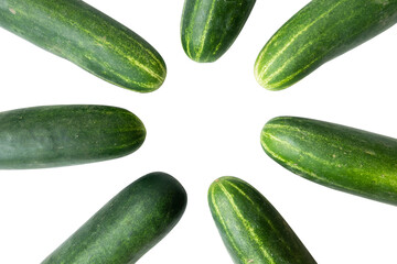 cucumber set forming a circle with a transparent background