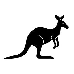 Kangaroo with baby vector silhouette illustration