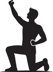 Triumphant pose illustration