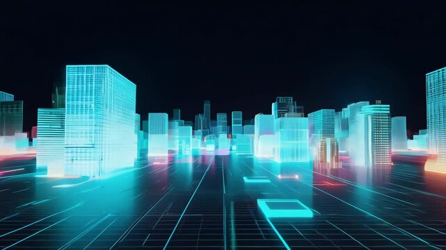 Futuristic cyber metropolis, glowing neural circuits, shifting skyscrapers, data pulses, digital pathways, AI-powered cityscape, endless streams of information, seamless connectivity, quantum intellig