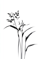 Fototapeta premium Flower drawing sketch plant.
