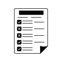 Test glyph outline icon with white background vector stock illustration