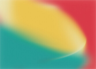 Teal, Yellow, and Red Mesh Gradient with Grain Background