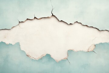 Obraz premium Aged light teal paint cracked, revealing white underneath