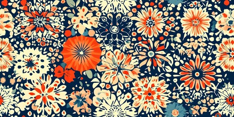 Floral Tapestry: An intricate and colorful floral pattern, bursting with a vibrant array of flowers.