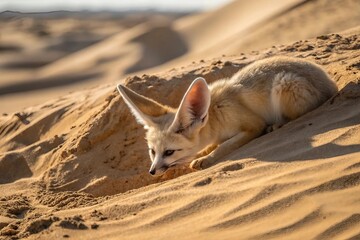 Naklejka premium fox on the beach