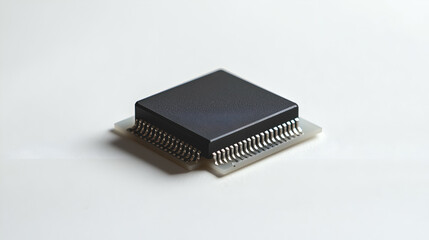 Microchip Processor on Circuit Board: Advanced Silicon Technology Component Stock Photo